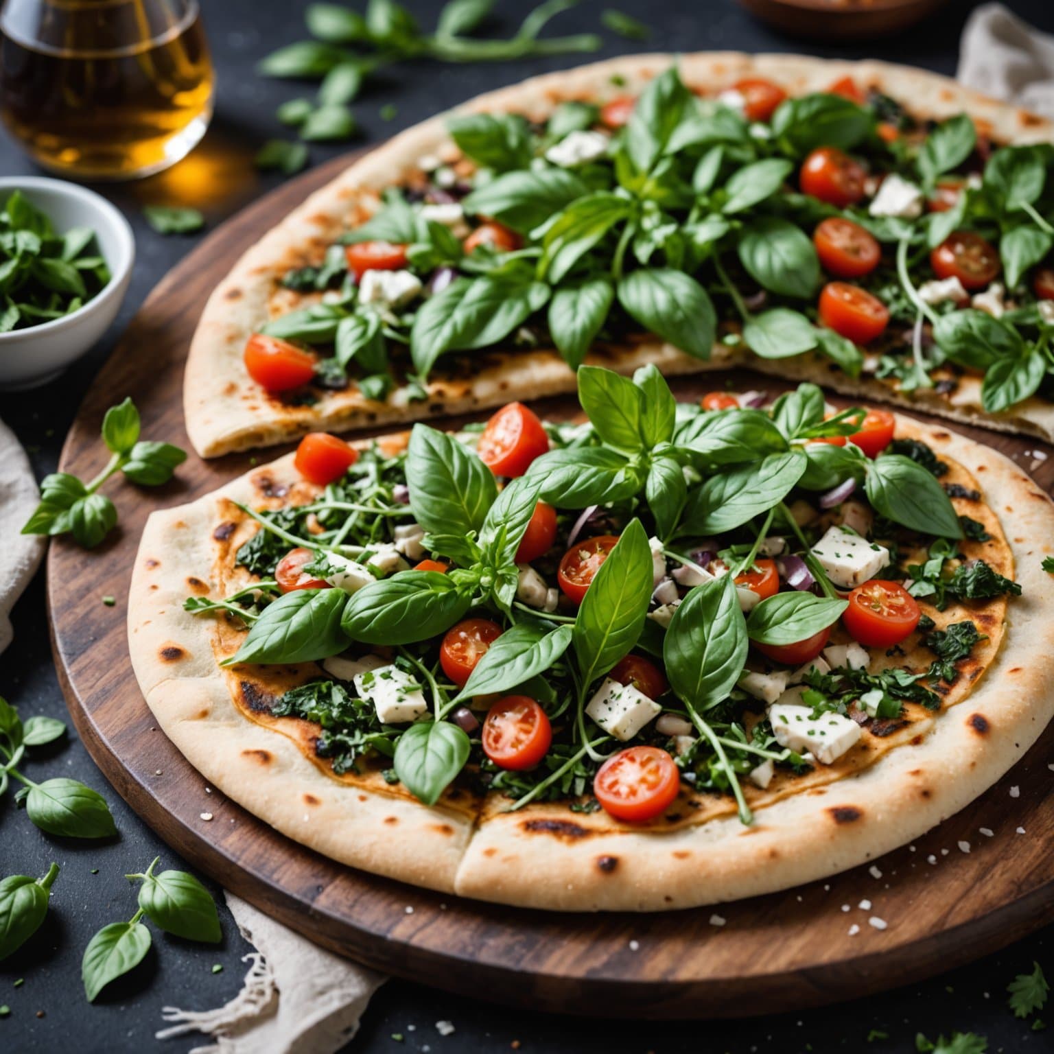 Enkel flatbrød med ferske urter