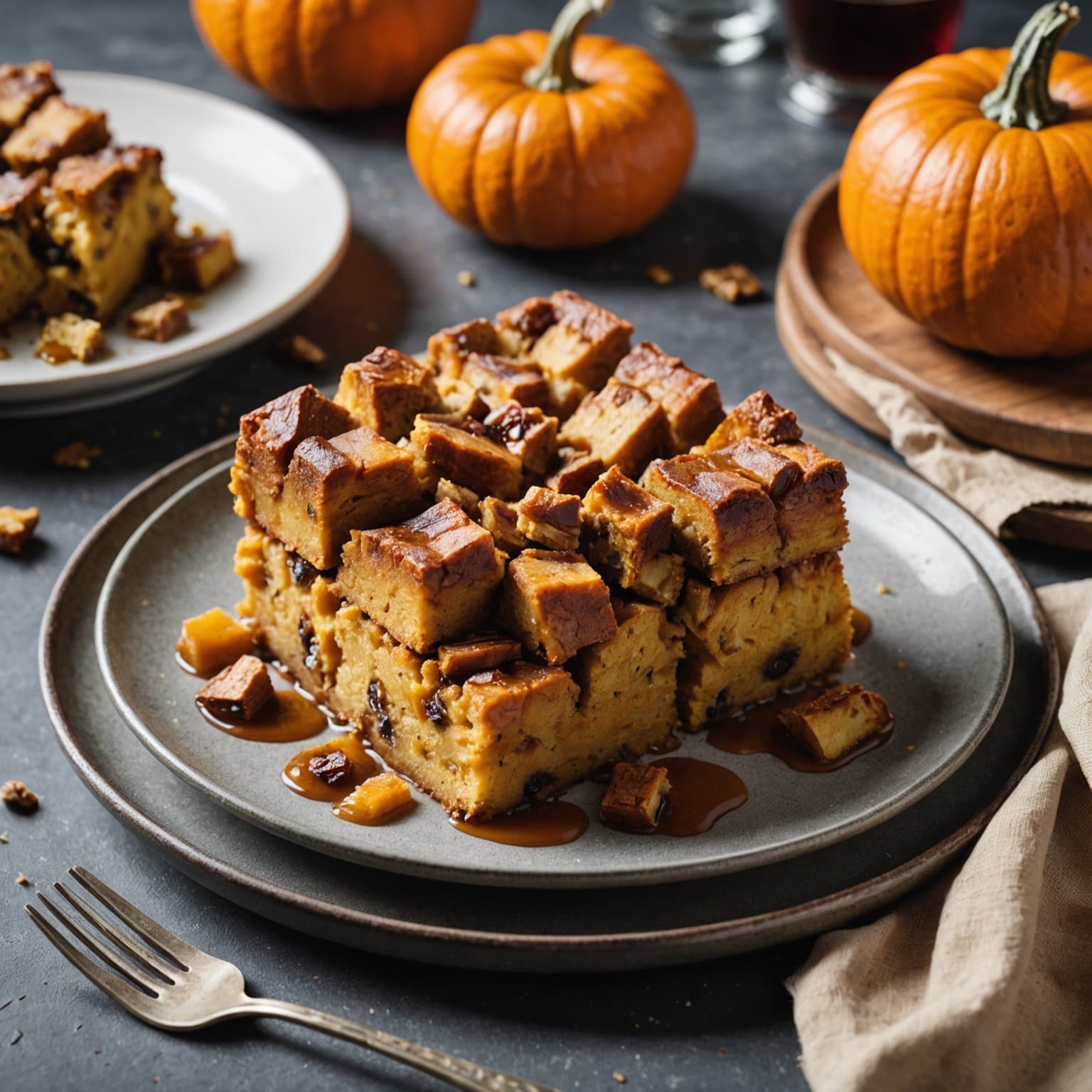 Enkel gresskarbrød-pudding