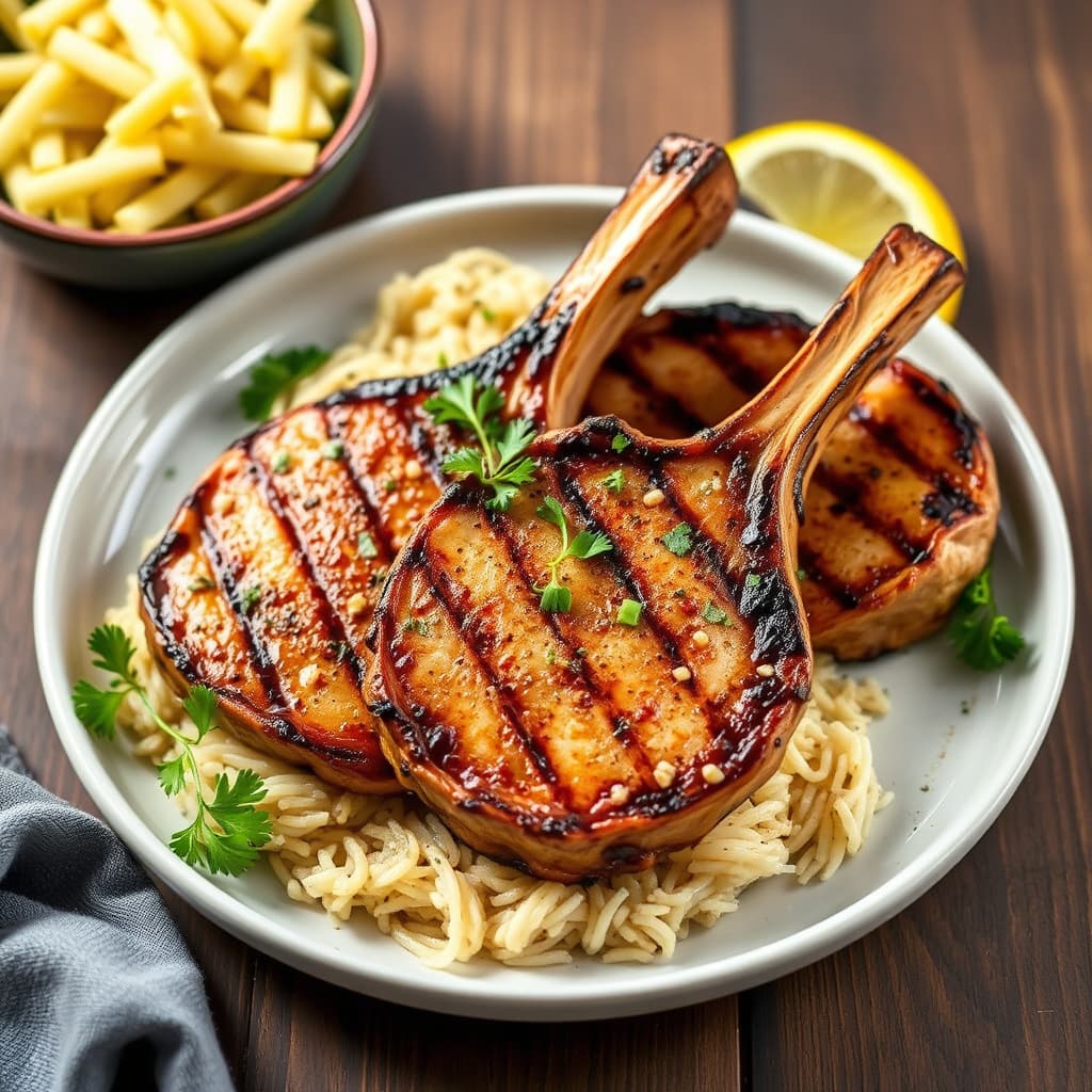 Enkel grillet svinekotelett