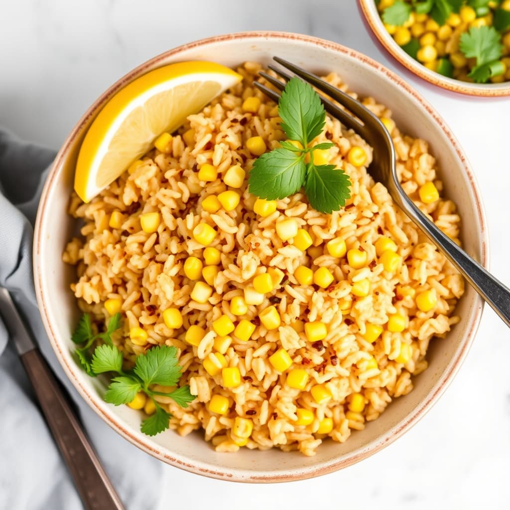 Enkel krydret brunsris med mais