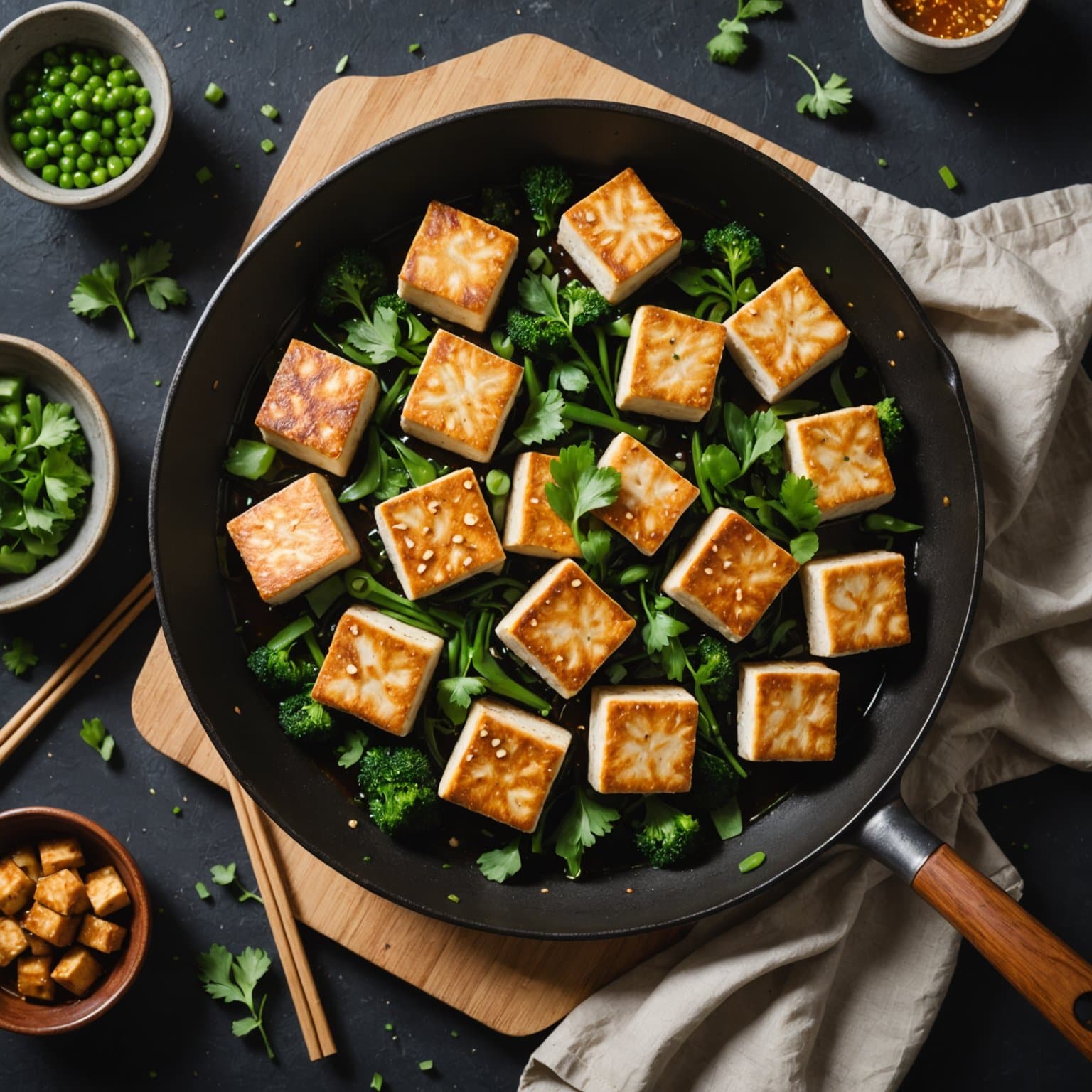 Enkel stekt tofu på panne
