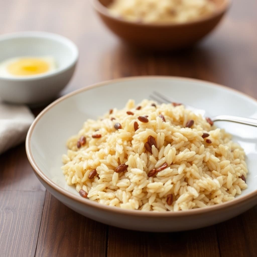 Enkelt, kortkornet brunt ris