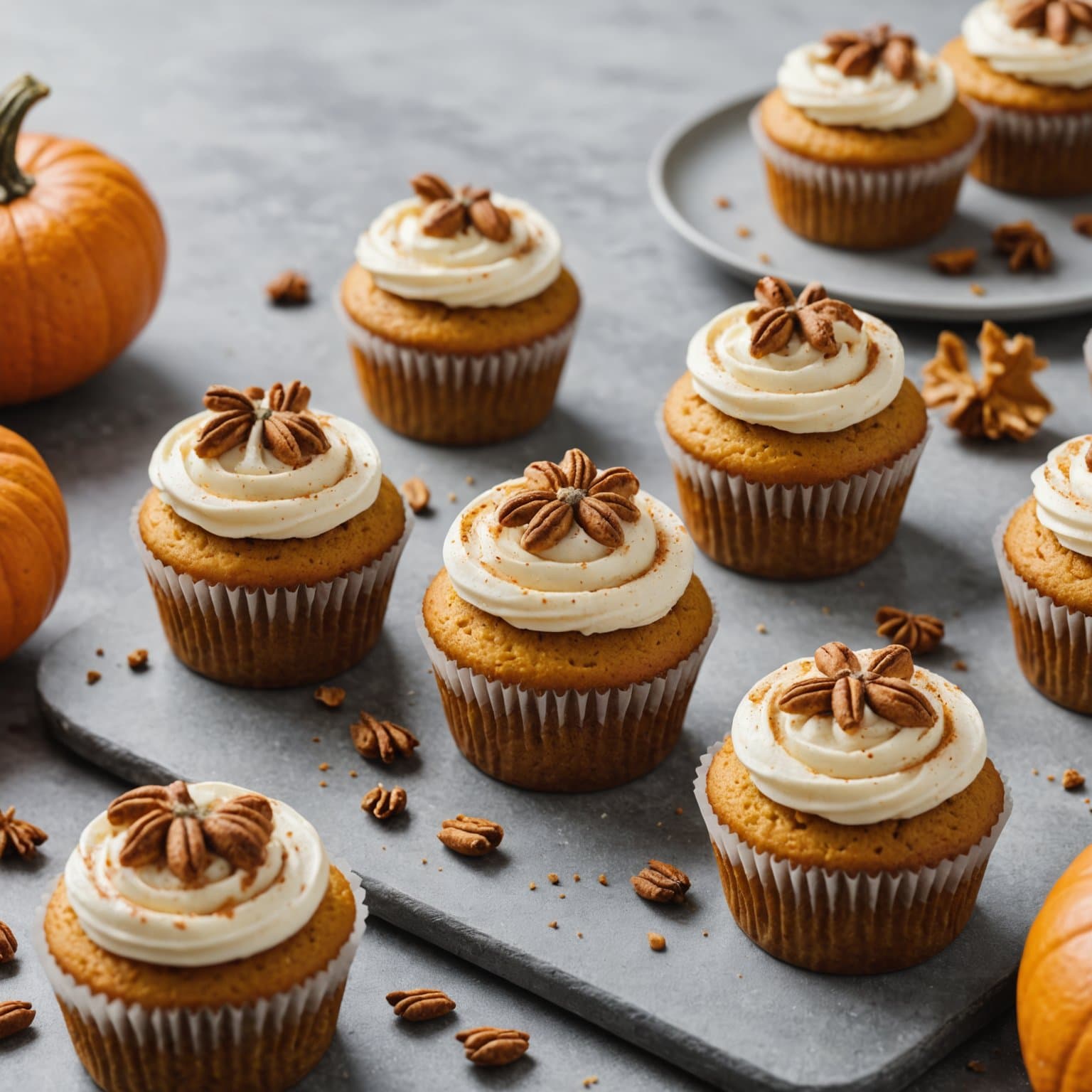 Enkle gresskarcupcakes