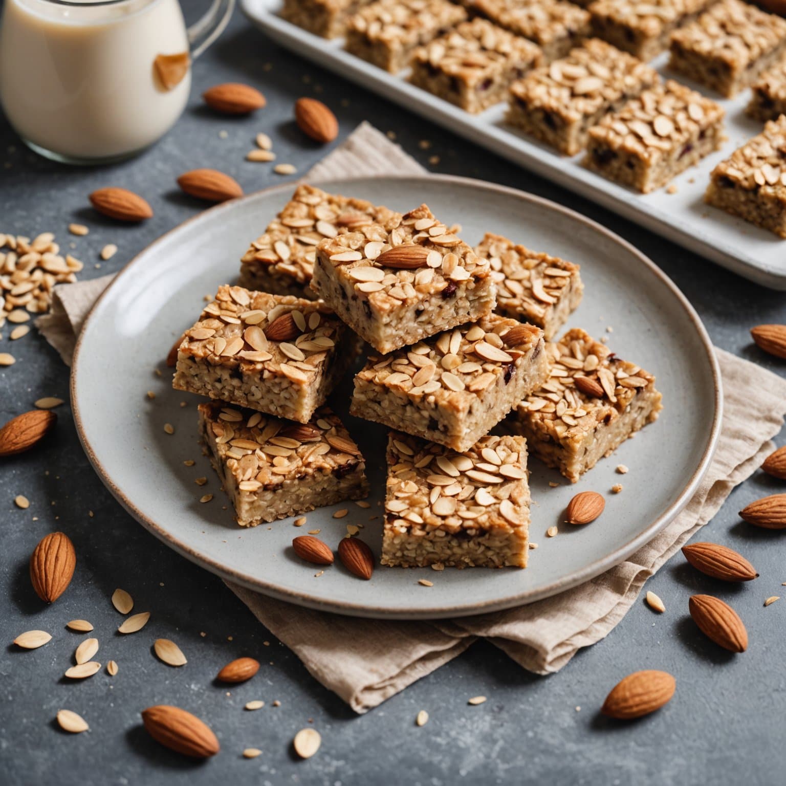 Enkle havregryn- og mandelbarrer