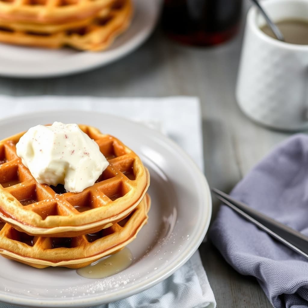Enkle vafler laget fra bunnen av