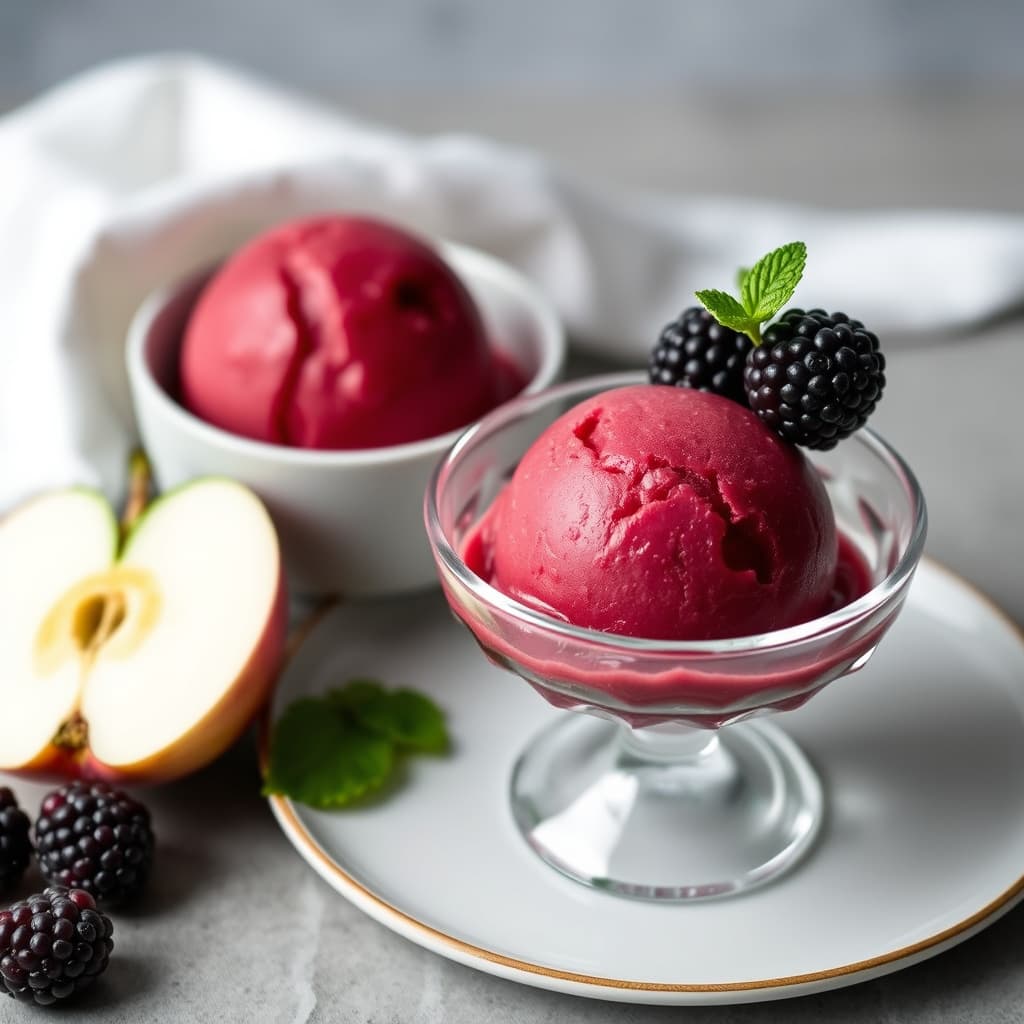 Eple- og bjørnebærsorbet