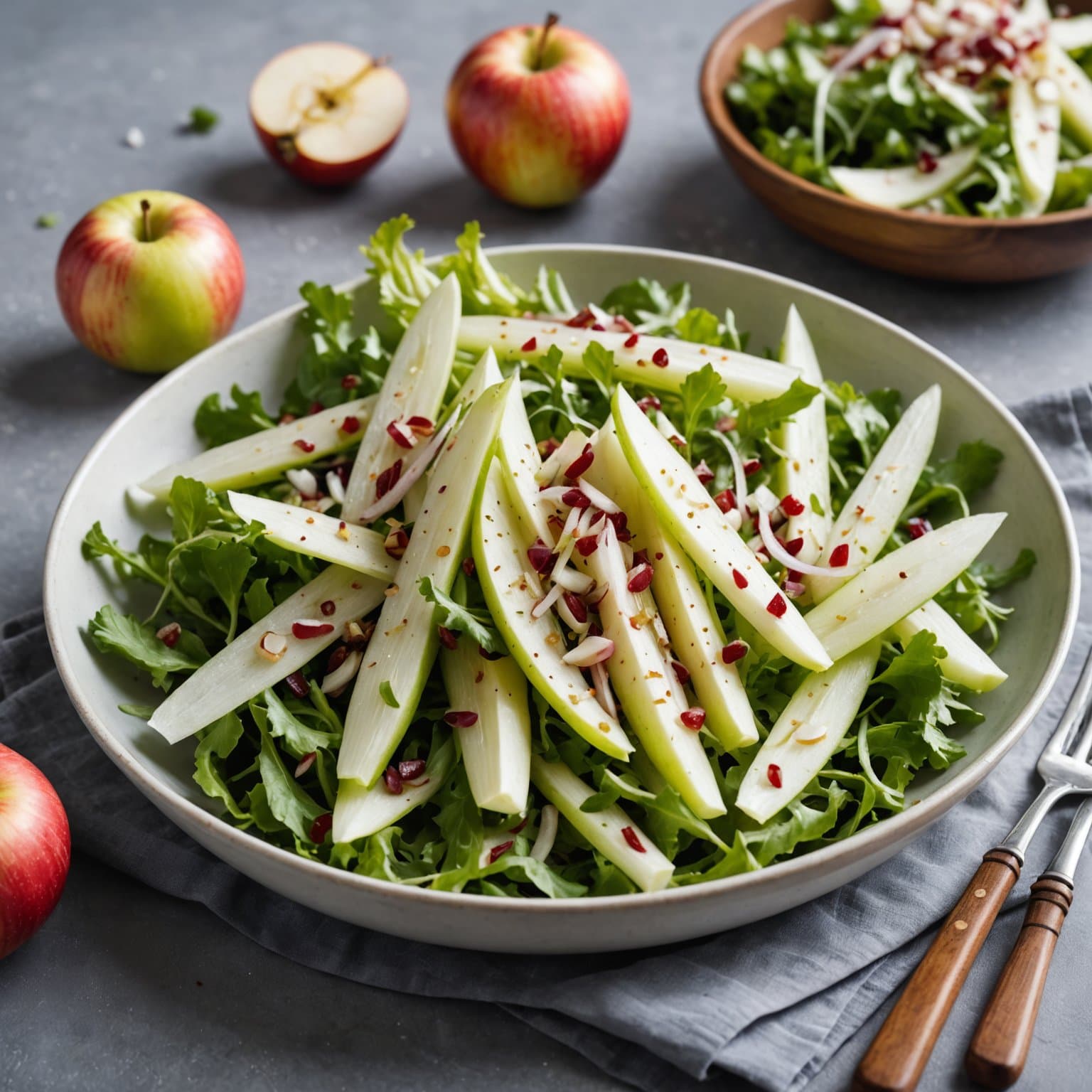 Eple- og løksalat med endivespyd