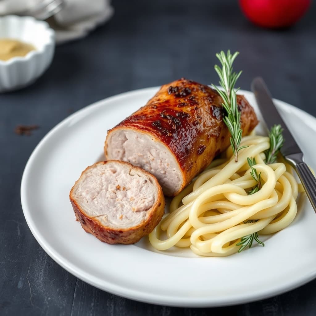 Eple- og rosmarinkrydret svinenakke