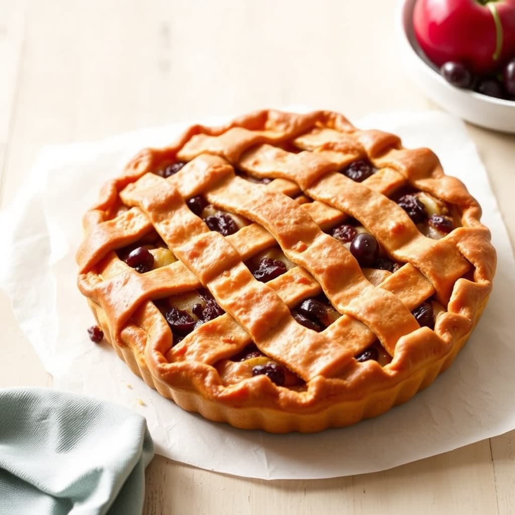 Eple- og tørkebær-latticepai