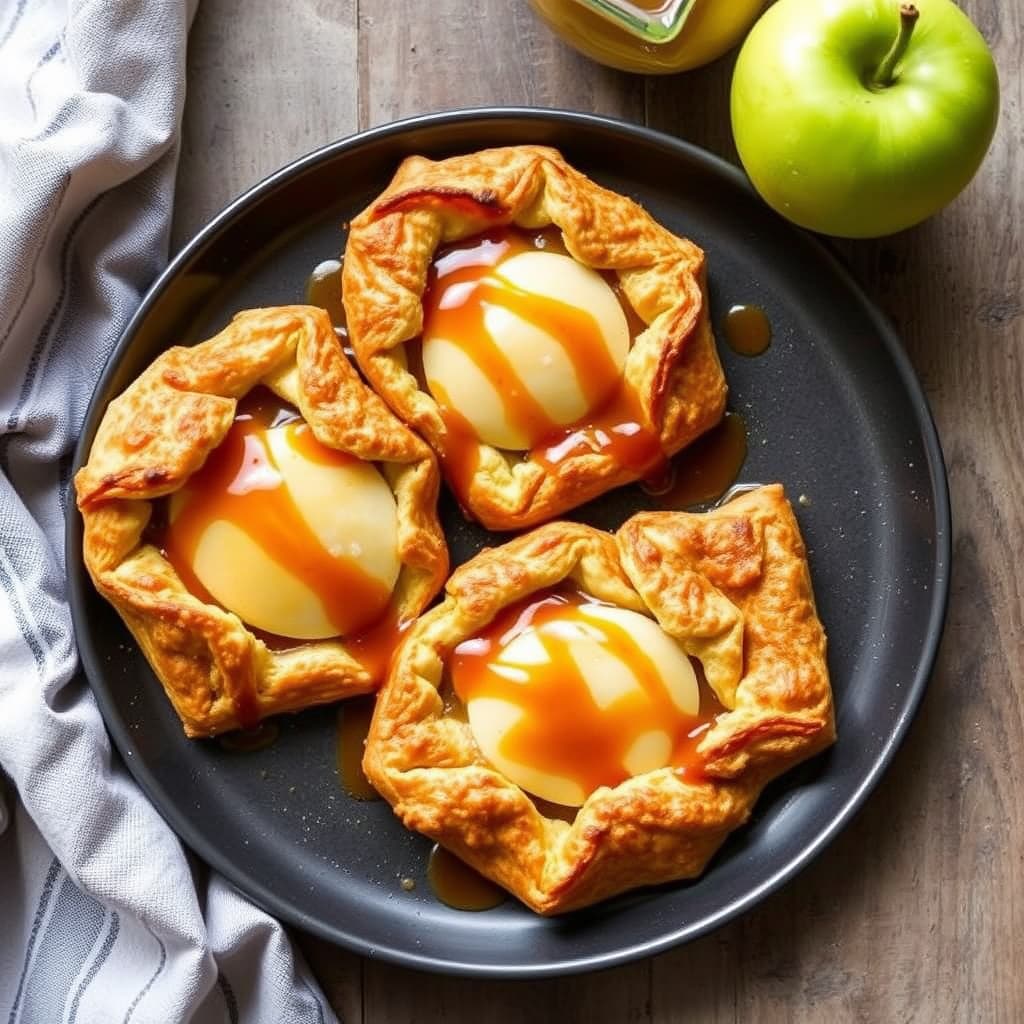 Eplegaletter med karamellsaus