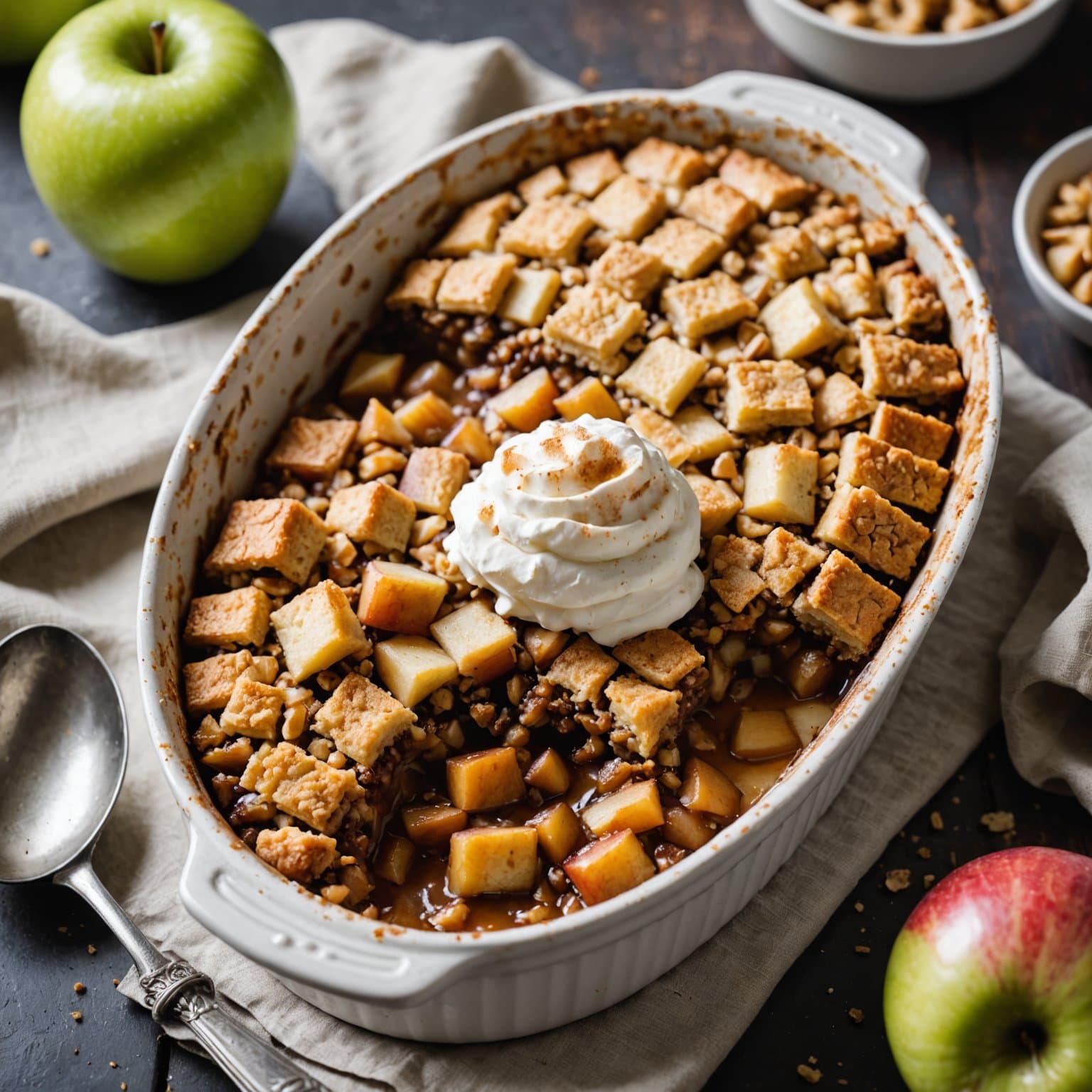 Eplegrøt med sprø topping
