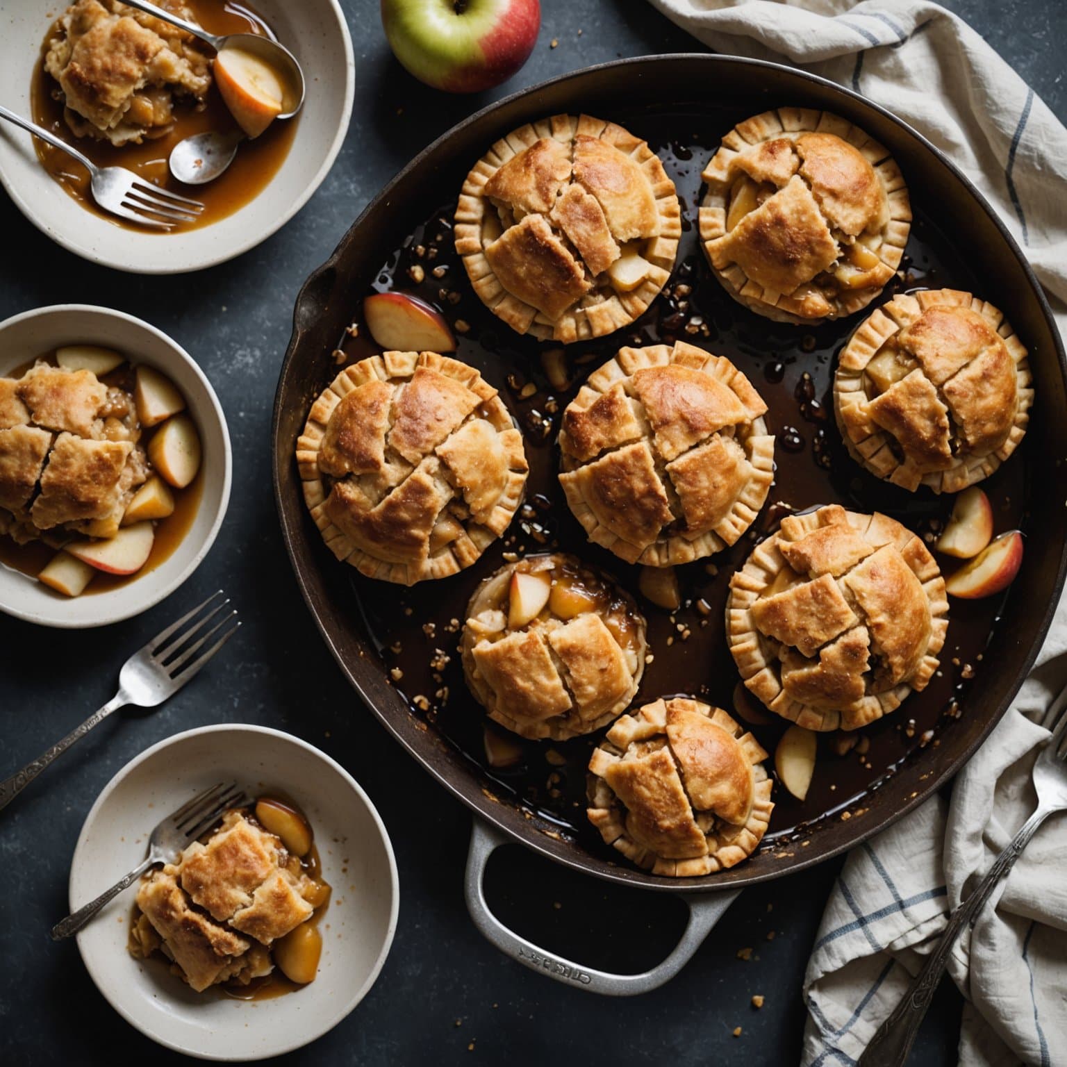 Eplekaker med smuldretopping