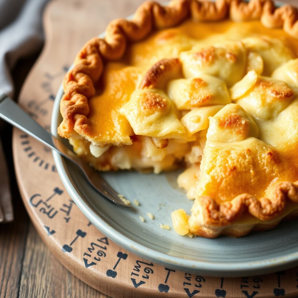 Eplepai med cheddarostbunn