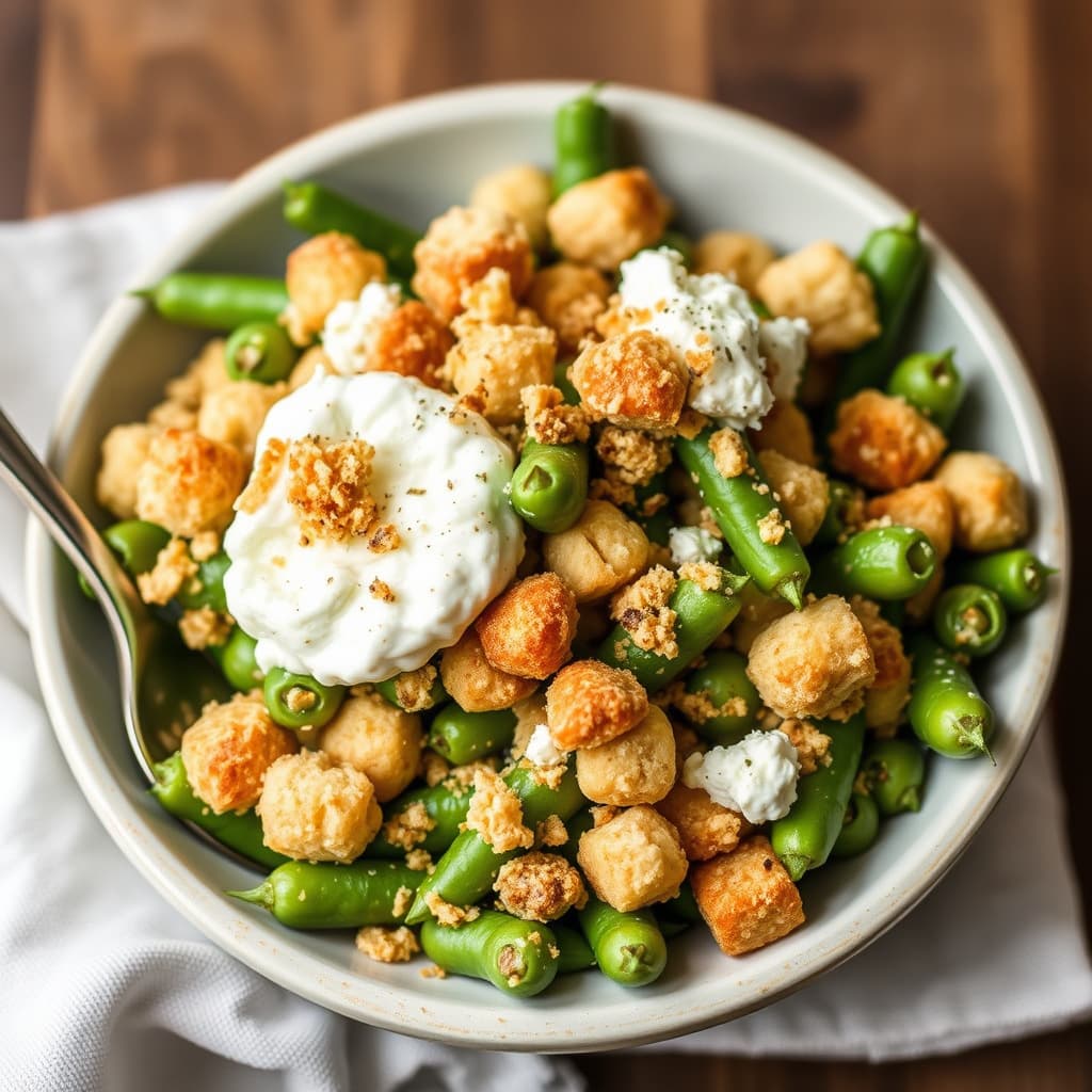 Erter med bakt ricotta og brødsmuler