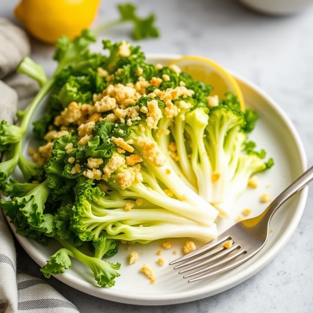 Escarole med sitronbrødsmuler