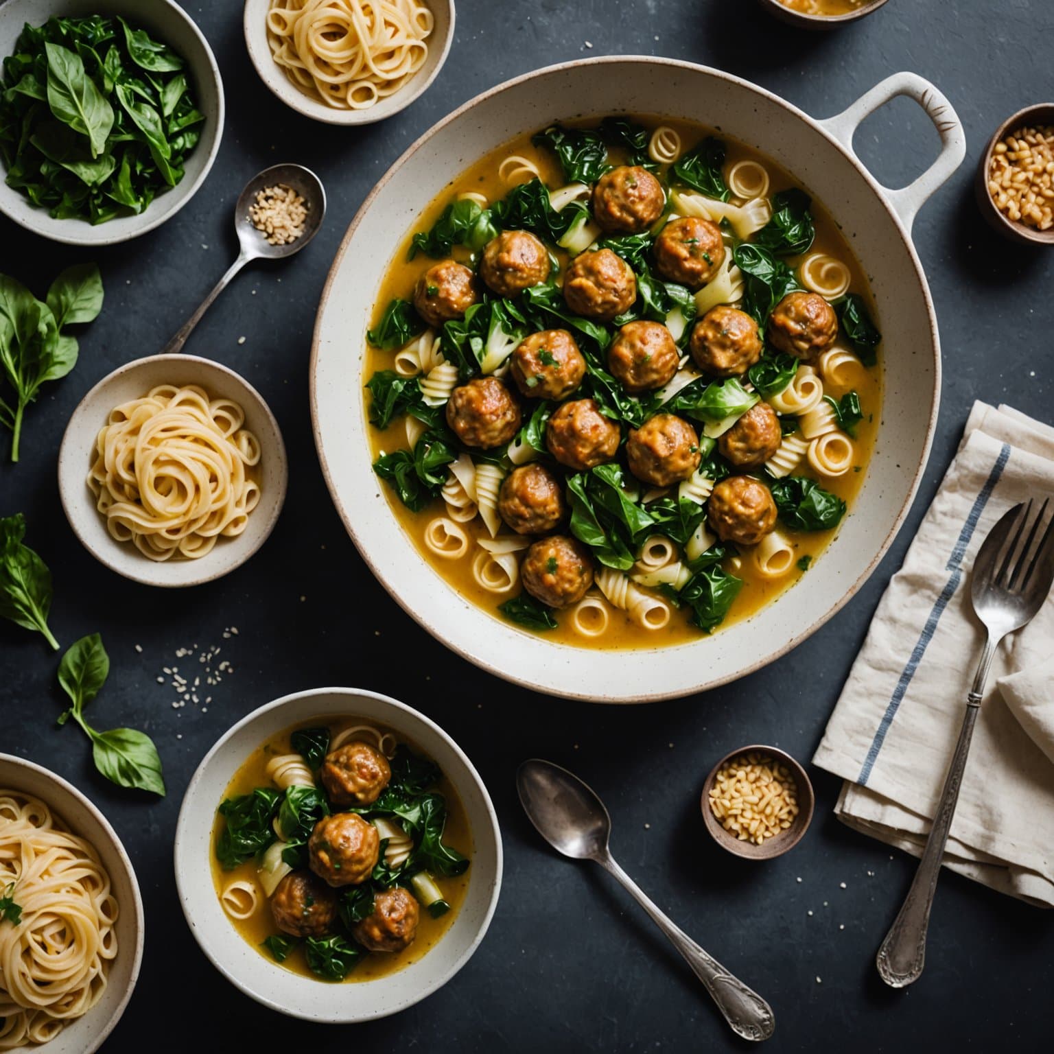 Escarolesuppe med pasta og kjøttboller