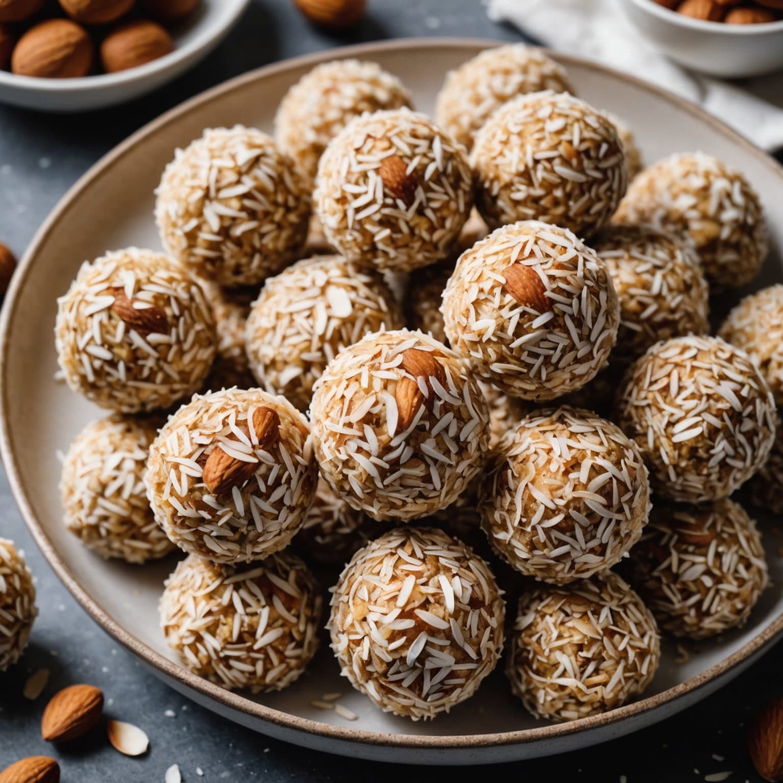 Fantastiske "Ingen-bake" mandel- og kokosboller