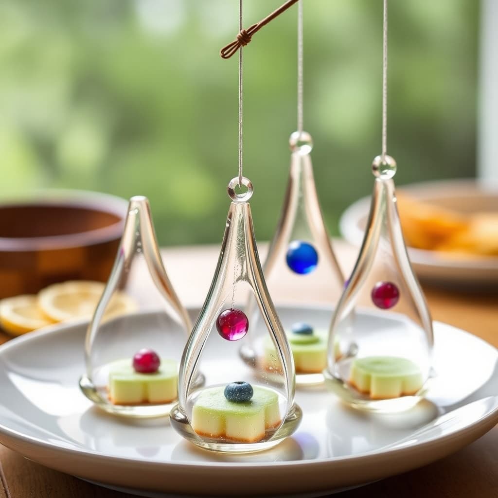 Fargede glass-dråper