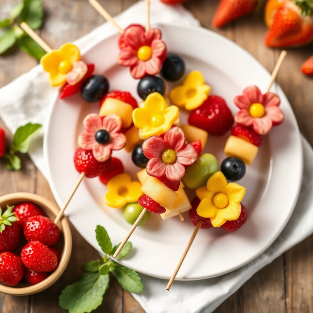 Fargerike og lekne fruktspyd