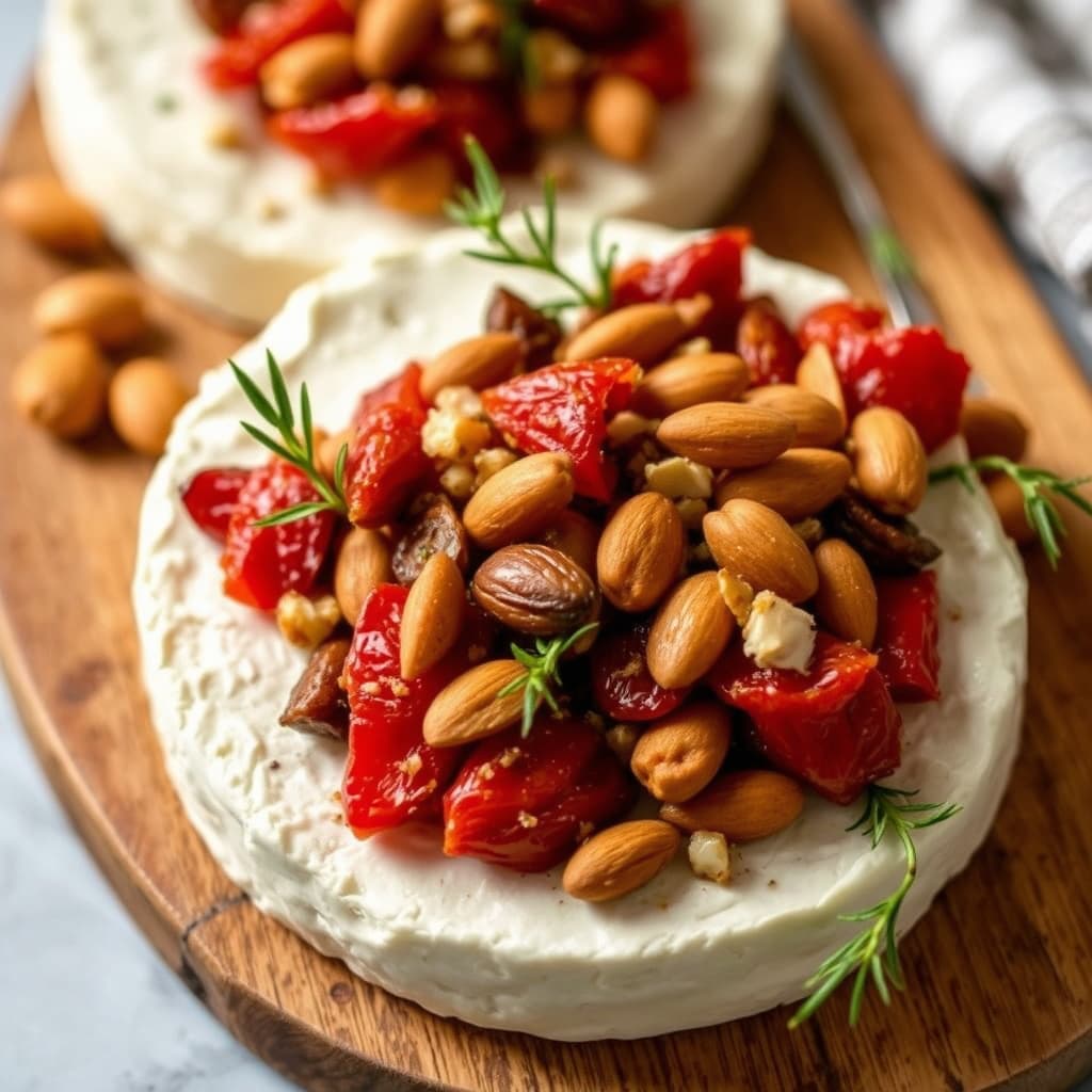 Fårikålkesam med ovnstørkede tomater og ristet mandel