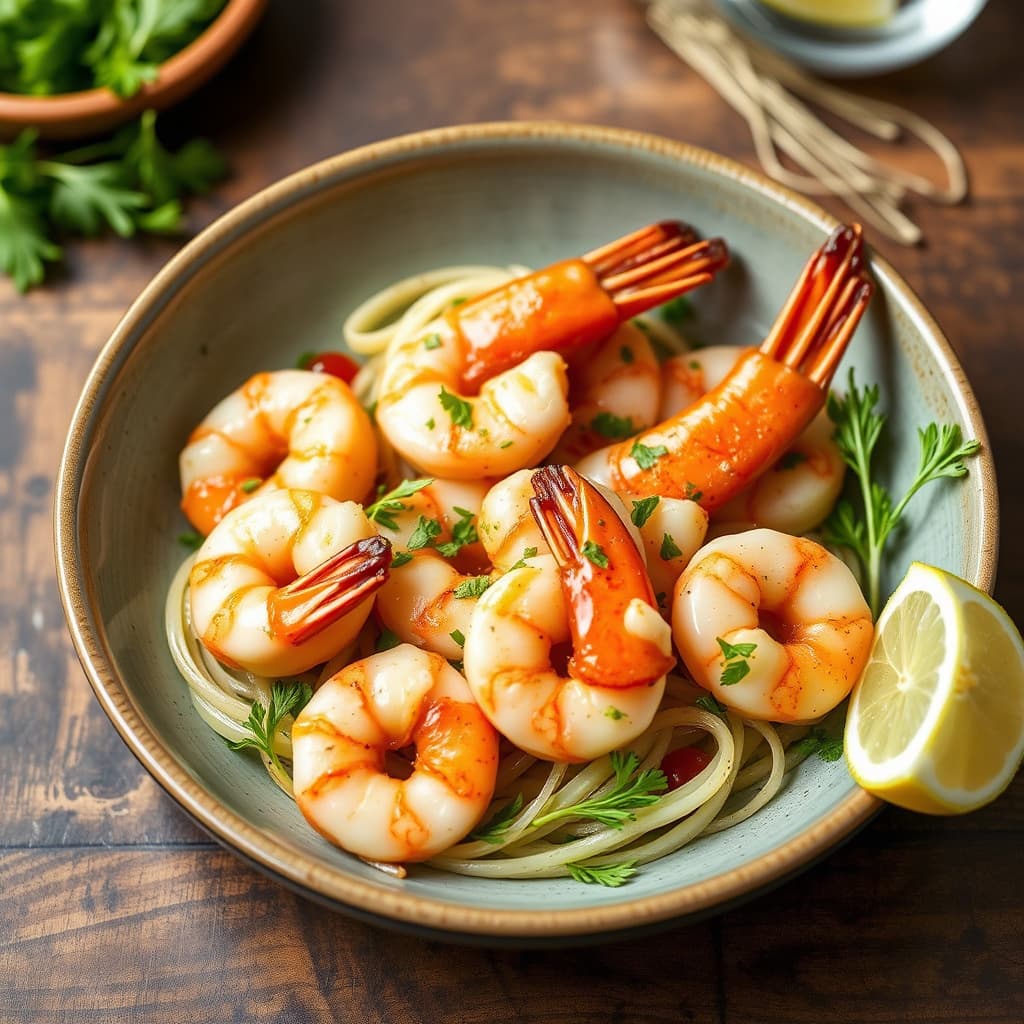 Fennikel- og hvitløksreker