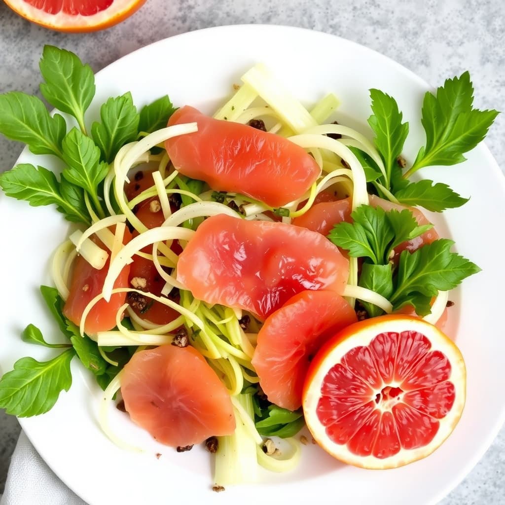 Fennikelsalat med grapefrukt og prosciutto