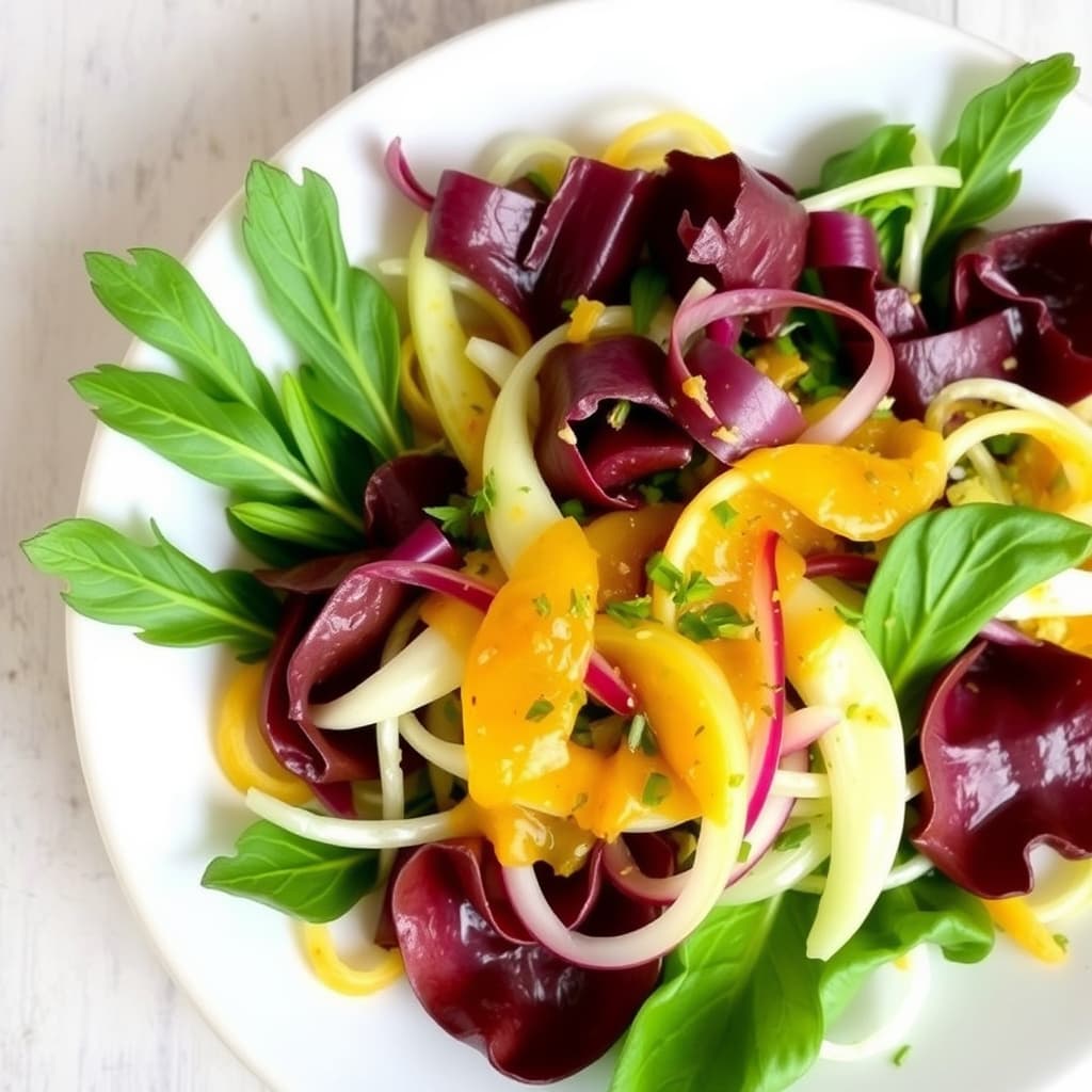 Fennikelsalat og endivesalat med appelsindressing