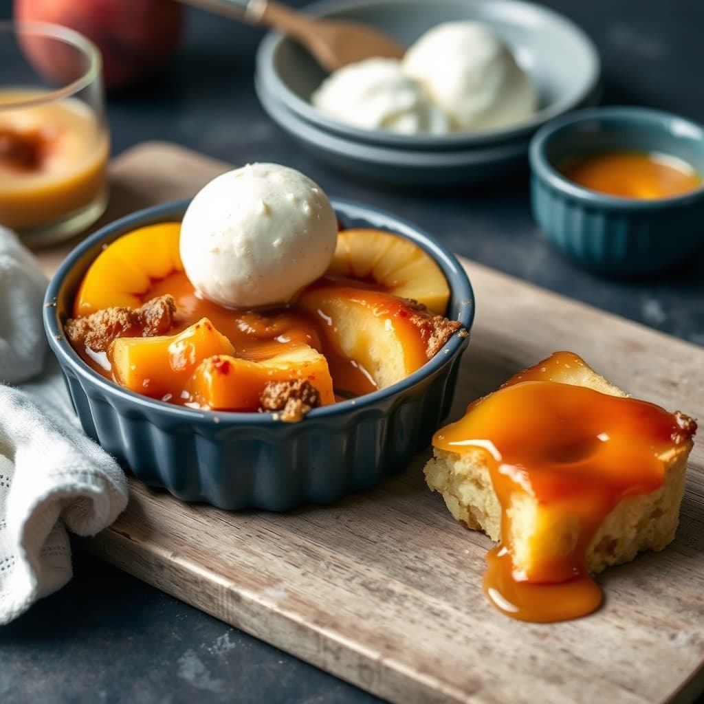 Fersk brødterte med karamellsaus