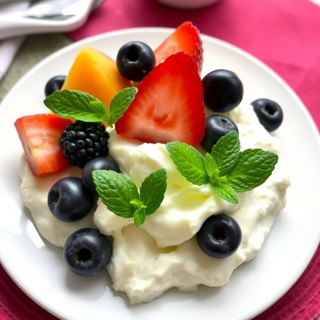 Fersk frukt med honning-vanilje mascarpone