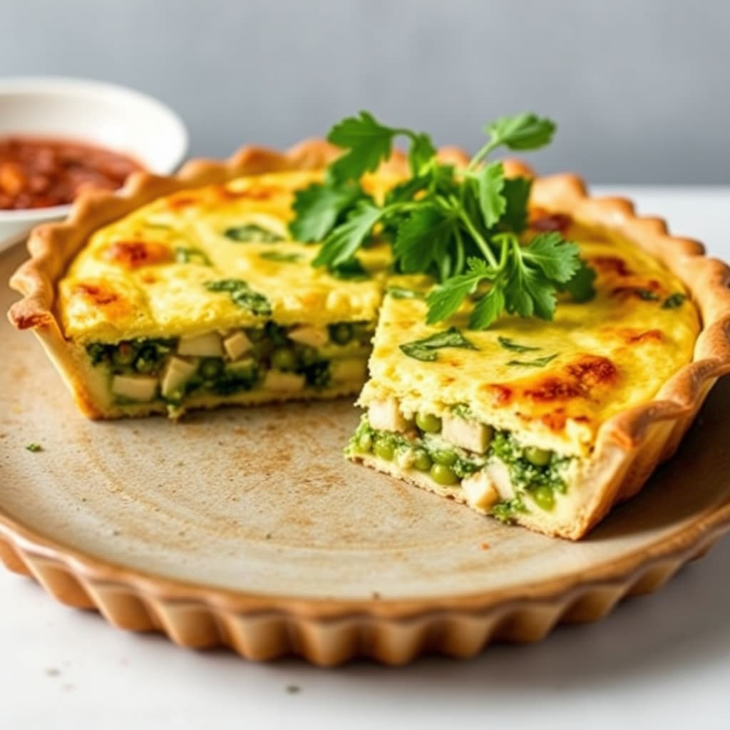 Fersk grønn chili-omelettpai
