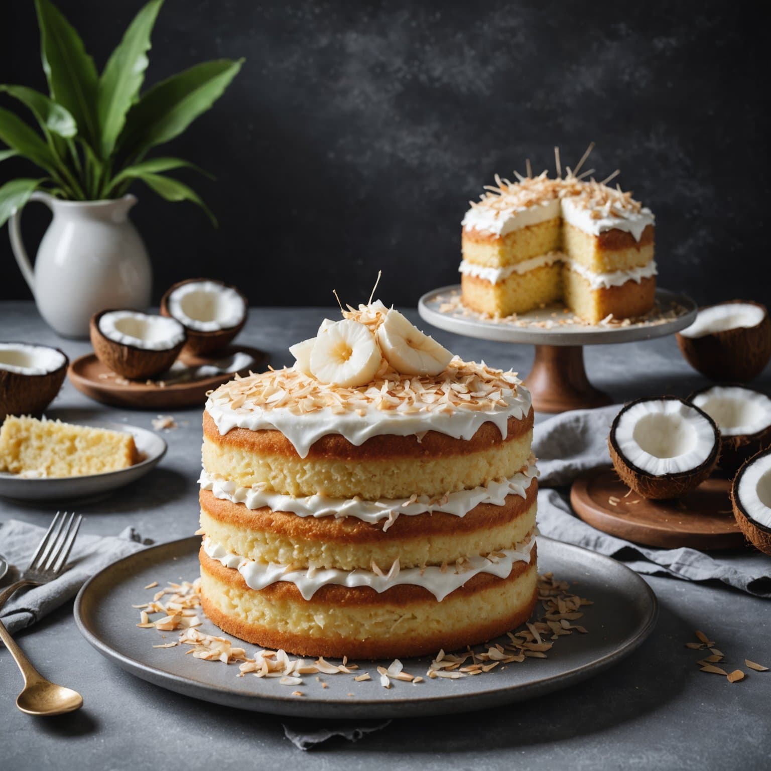 Fersk kokosnøttlagkake