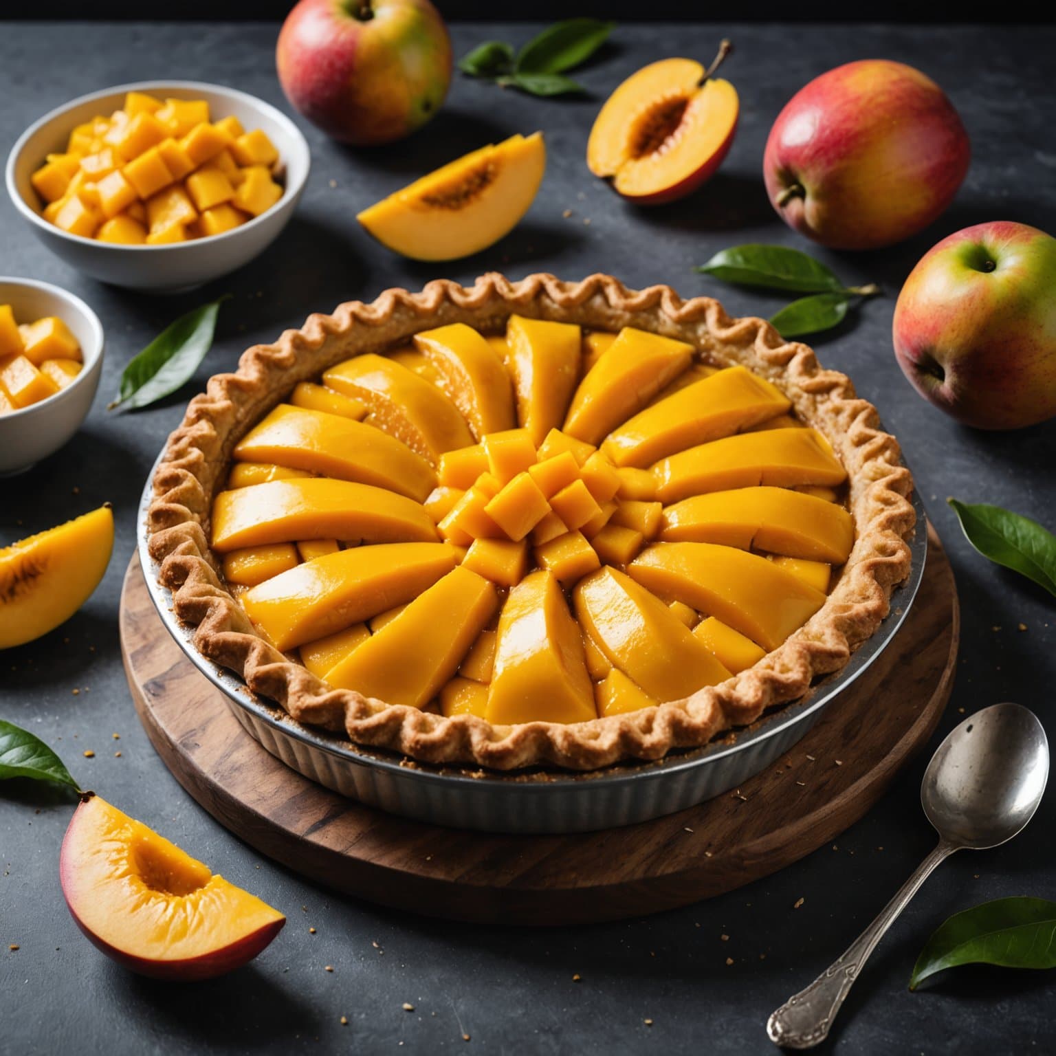 Fersk mangetærte til dessert