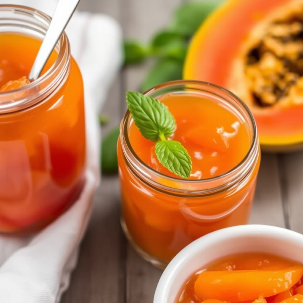 Fersk papayasyltetøy