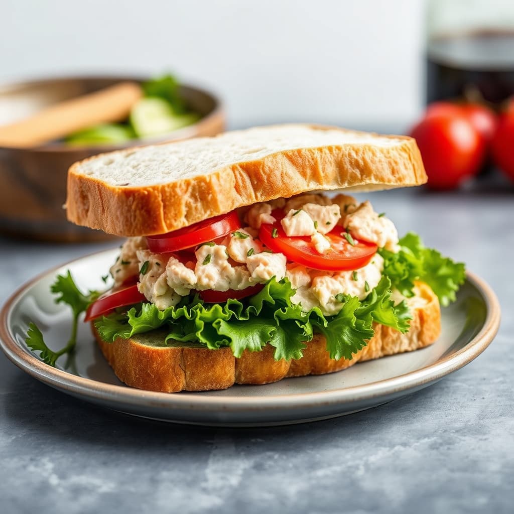 Fersk tunfisk-sandwich