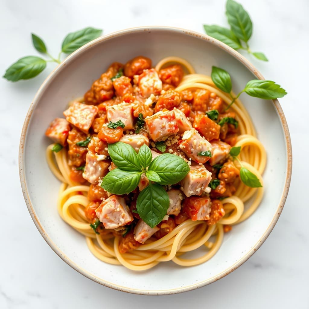 Fersk tunfiskragu med tagliatelle