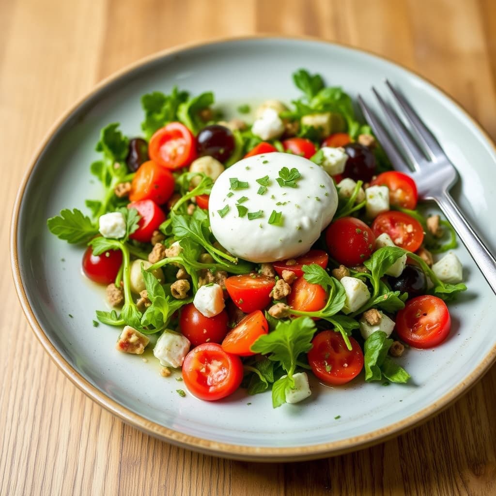Fersk urte-salat med burrata