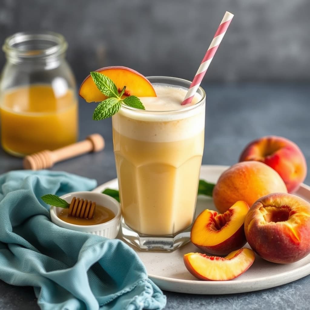 Fersken-honning-smoothie