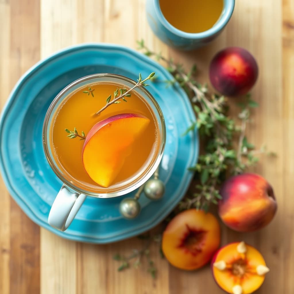 Fersken-ingefær-te med timian