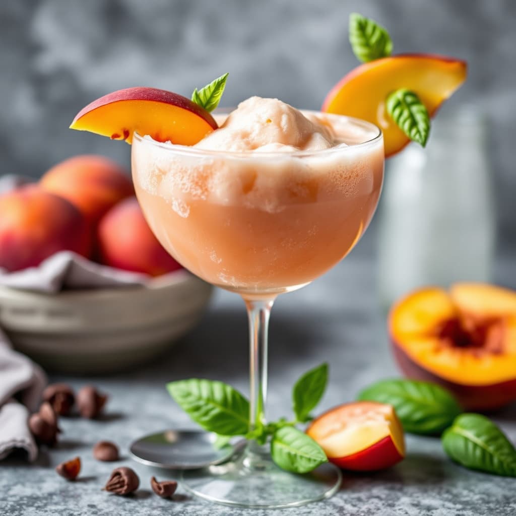 Fersken- og basilikumfrossen Daiquiri