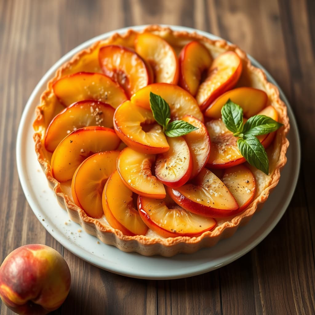 Fersken- og pæretærte