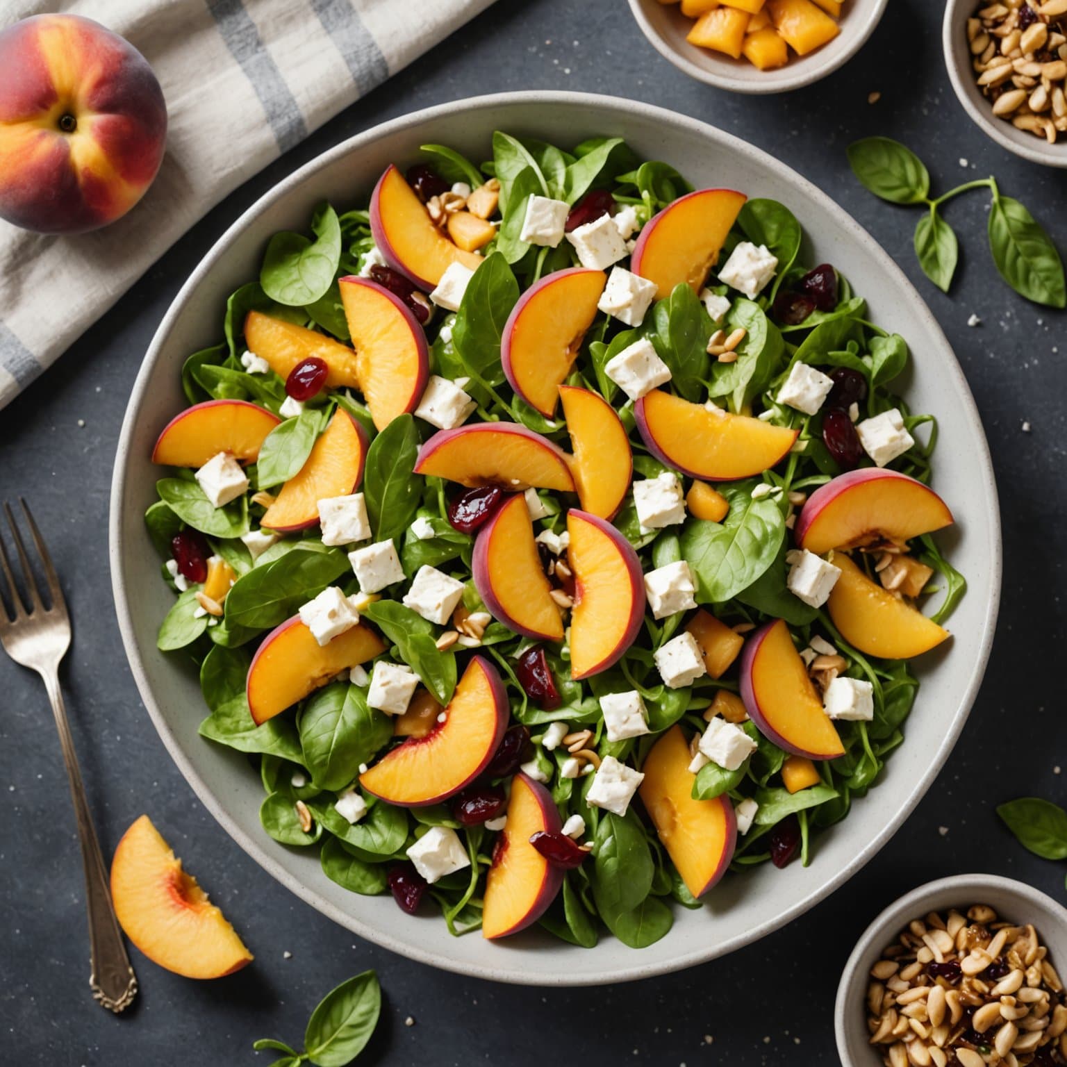 Fersken- og sløyfesalat