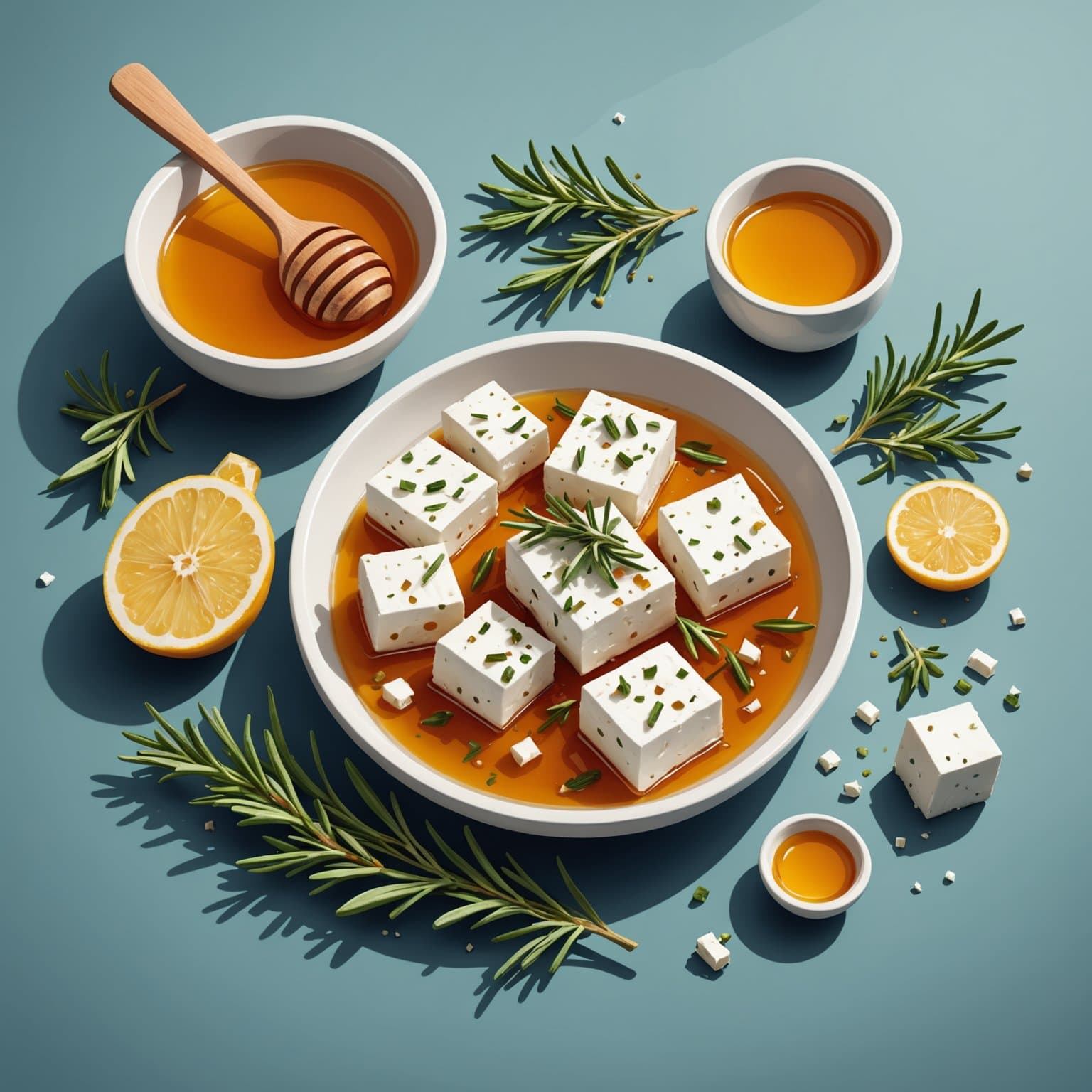 Feta med rosmarin, pepper og honning