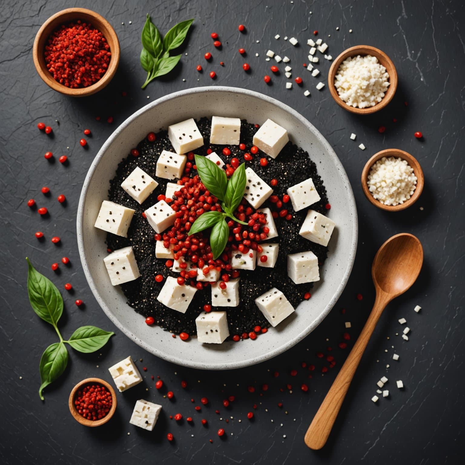 Feta med sumac og svarte sesamfrø