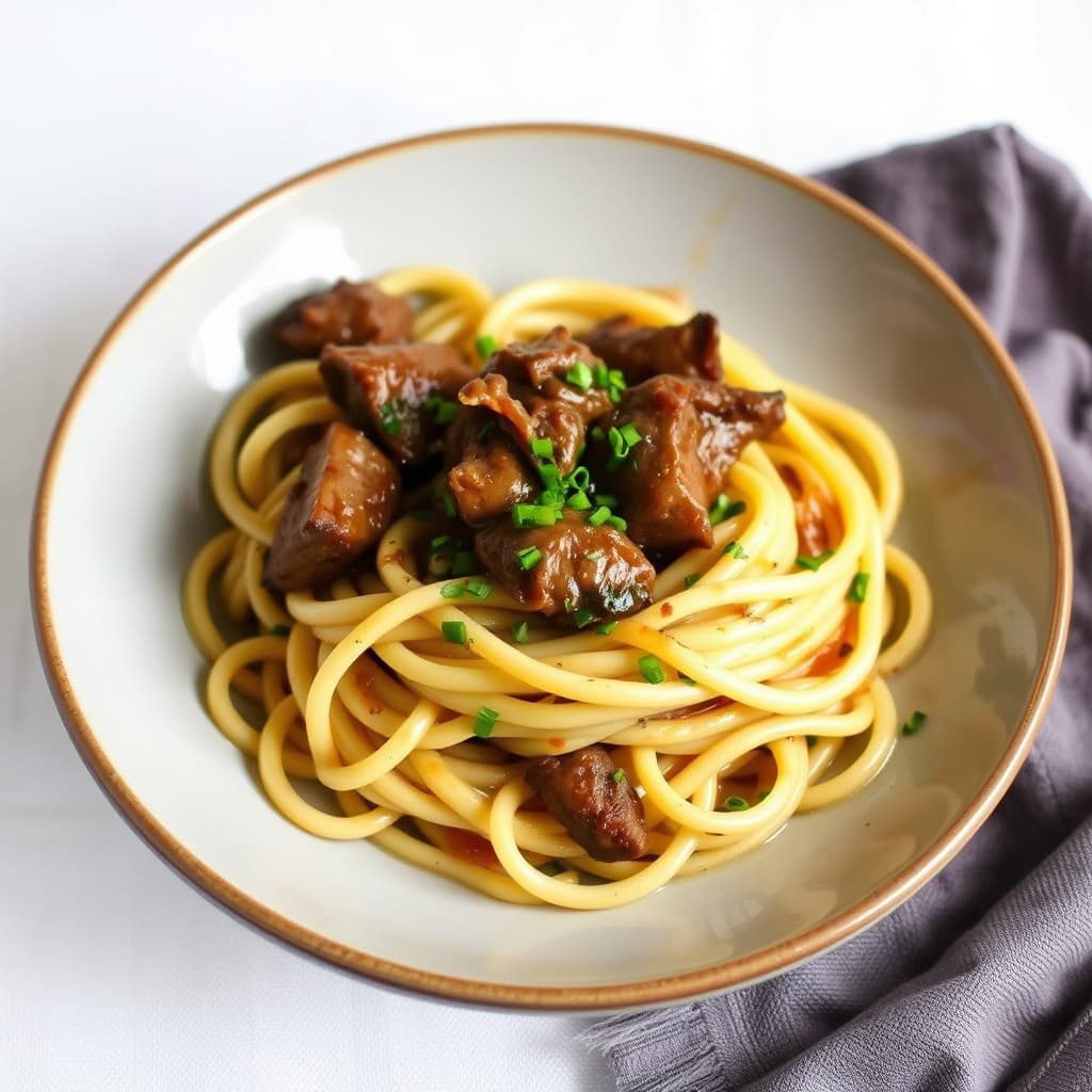 Fettuccine med brasede oksehaler