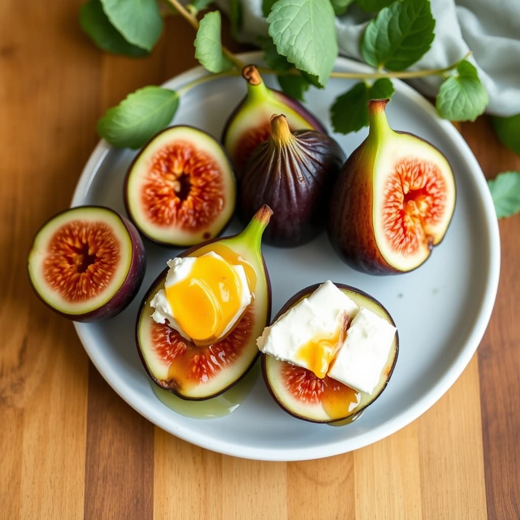 Fiken med honning og fersk ost