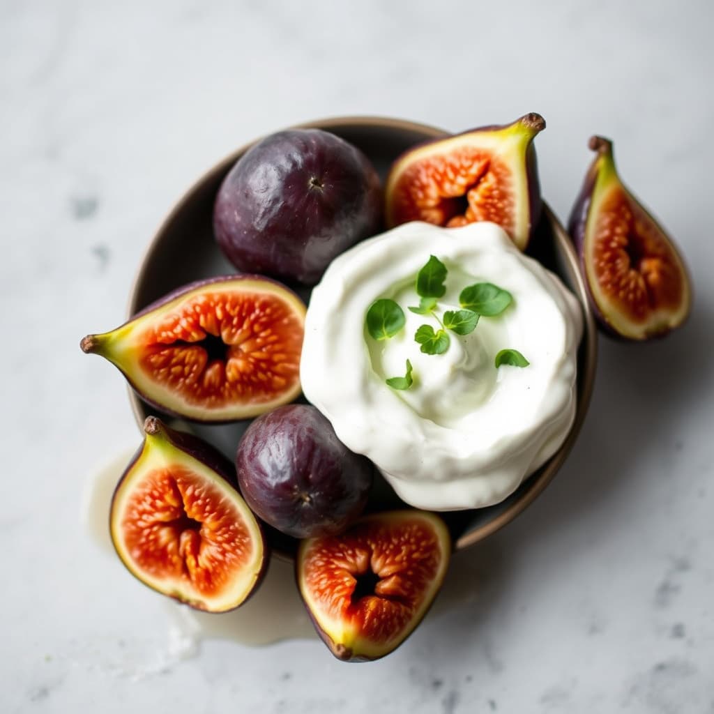 Fiken med honning-yogurtskrem