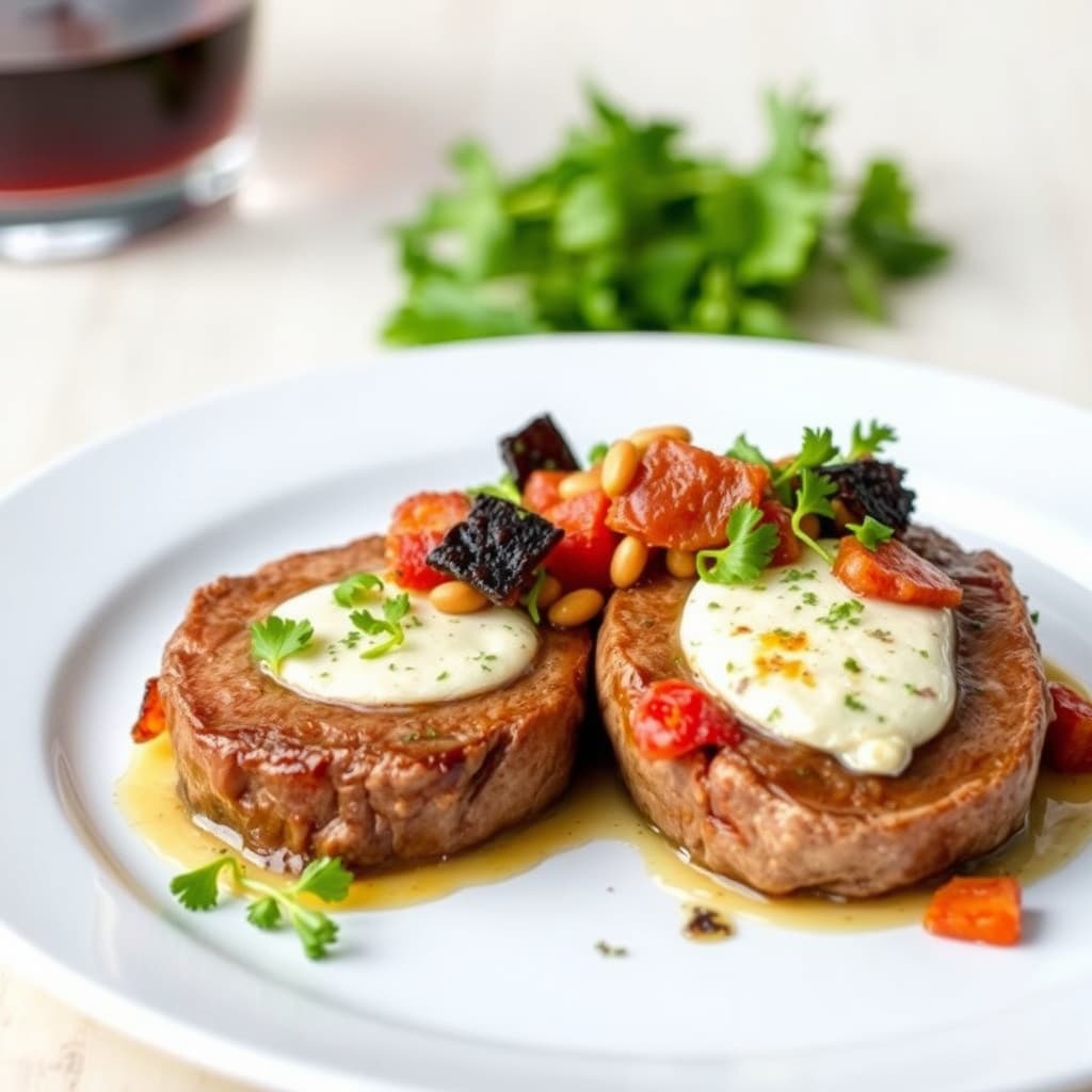 Filet Mignon med geitost og pancetta