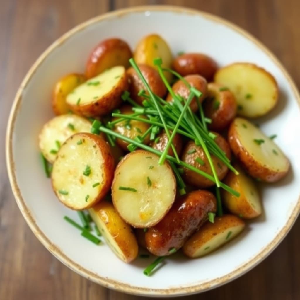 Fingerling-poteter med gressløk og estragon