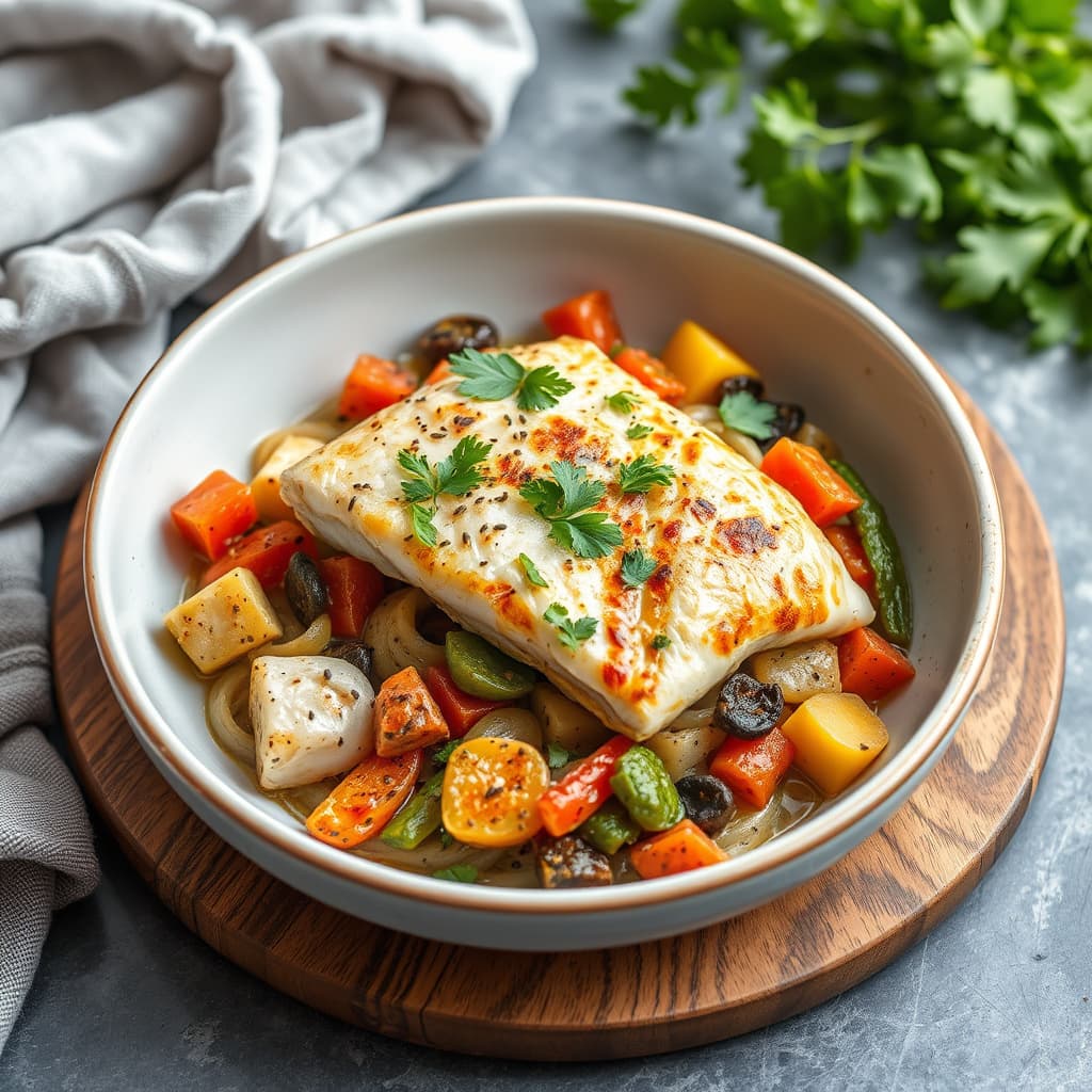 Fisk- og grønnsaksbønnestillaser