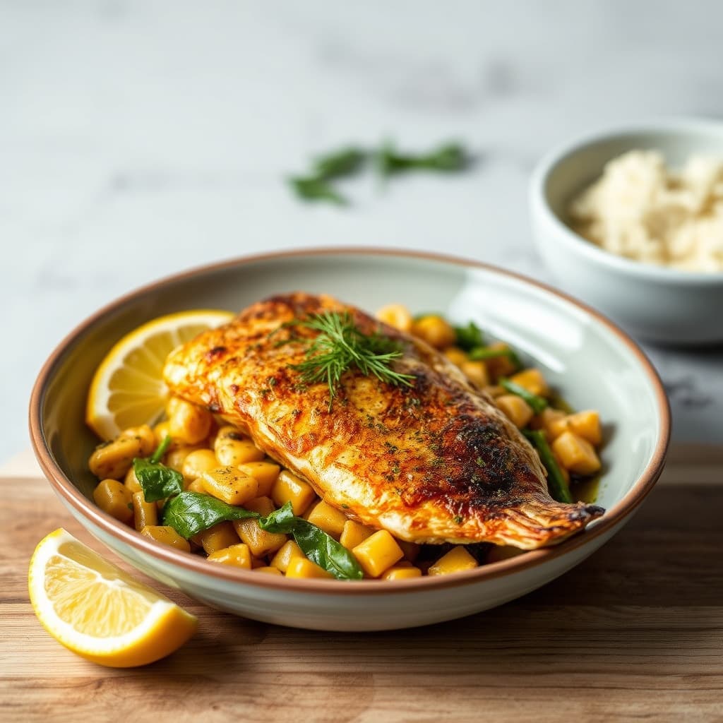 Fisk stekt på panne med gurkemeie og dill: Cha Ca Hanoi